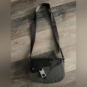 Stylish Black and Gray Men's Shoulder Bag